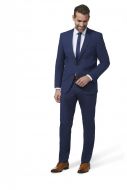 Abito in lana stretch digel blu micro disegno drop sei modern fit