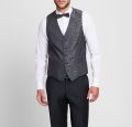 Elegant black satin grey Digel ceremony Vest