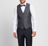 Elegant black satin grey Digel ceremony Vest