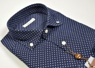 Ingram shirt in blue polka dots neck button down