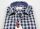 Slim fit Pancaldi in blue and pure grey cotton plaid shirt
