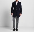 Cappotto elegante blu in misto lana digel modern fit