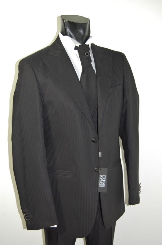 Abito uomo nero elegante luciano soprani cerimonia taglia 50 saldi 50 Outlet