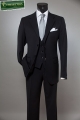 Abito elegante cerimonia facis nero con gilet