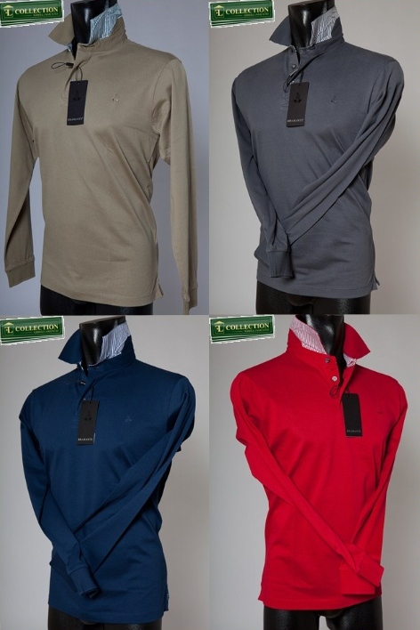 Polo long sleeve Cotton four color BRAMANTE