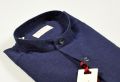 Slim fit shirt with korean linen and cotton collar 