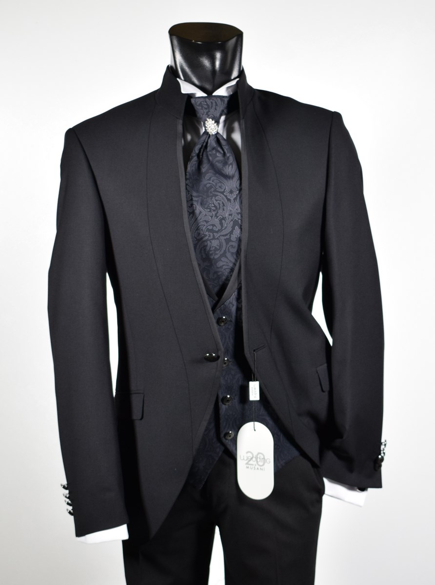 Abito elegante da sposo nero Musani Milano cerimonia collezione 2019 store  online
