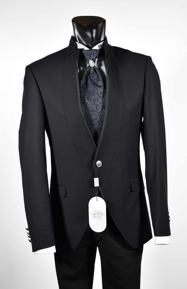 Abito elegante da sposo nero Musani Milano cerimonia collezione 2019 store  online