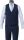 Elegant navy blue suit with waistcoat pure wool marzotto super 100's