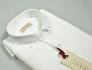 Camicia bianca pancaldi in puro lino lavato slim fit collo button down