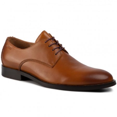 Shoe model derby digel color cognac in real leather