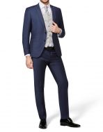 Abito elegante digel bluette slim fit con panciotto damascato  