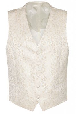 Elegant ecru champagne digel ceremony vest with tie