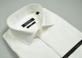Camicia elegante ecru digel con polso doppio per gemelli slim fit