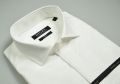 Elegant ecru digel shirt with double wrist for slim fit twins