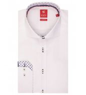 Camicia bianca pure slim fit in cotone interno collo e polso in contrasto