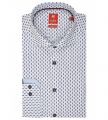 Camicia pure slim fit in puro cotone stampato blu con ananas  