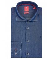 Camicia in jeans slim fit pure collo alla francese