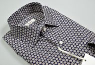 Camicia ingram slim fit blu fantasia stampata in puro cotone