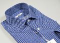 Blue slim fit blue ingram shirt printed in pure cotton