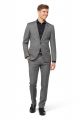 Slim fit grey digel move dress in reda super 110's 