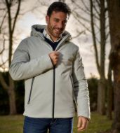 Straight-bottom sports jacket with adimari hood 