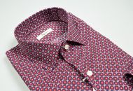 Camicia ingram slim fit fantasia geometrica bordeaux