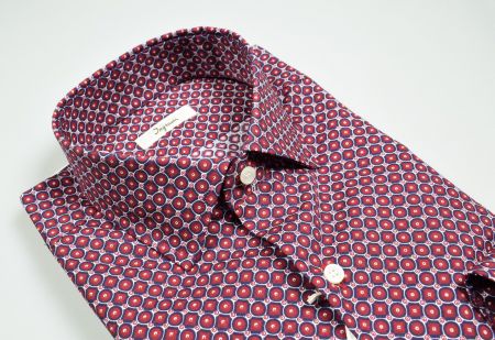 Ingram slim fit burgundy patterned ingram shirt