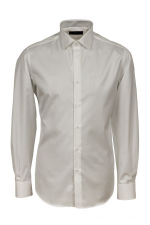 White ingram shirt slim fit pure cotton no iron