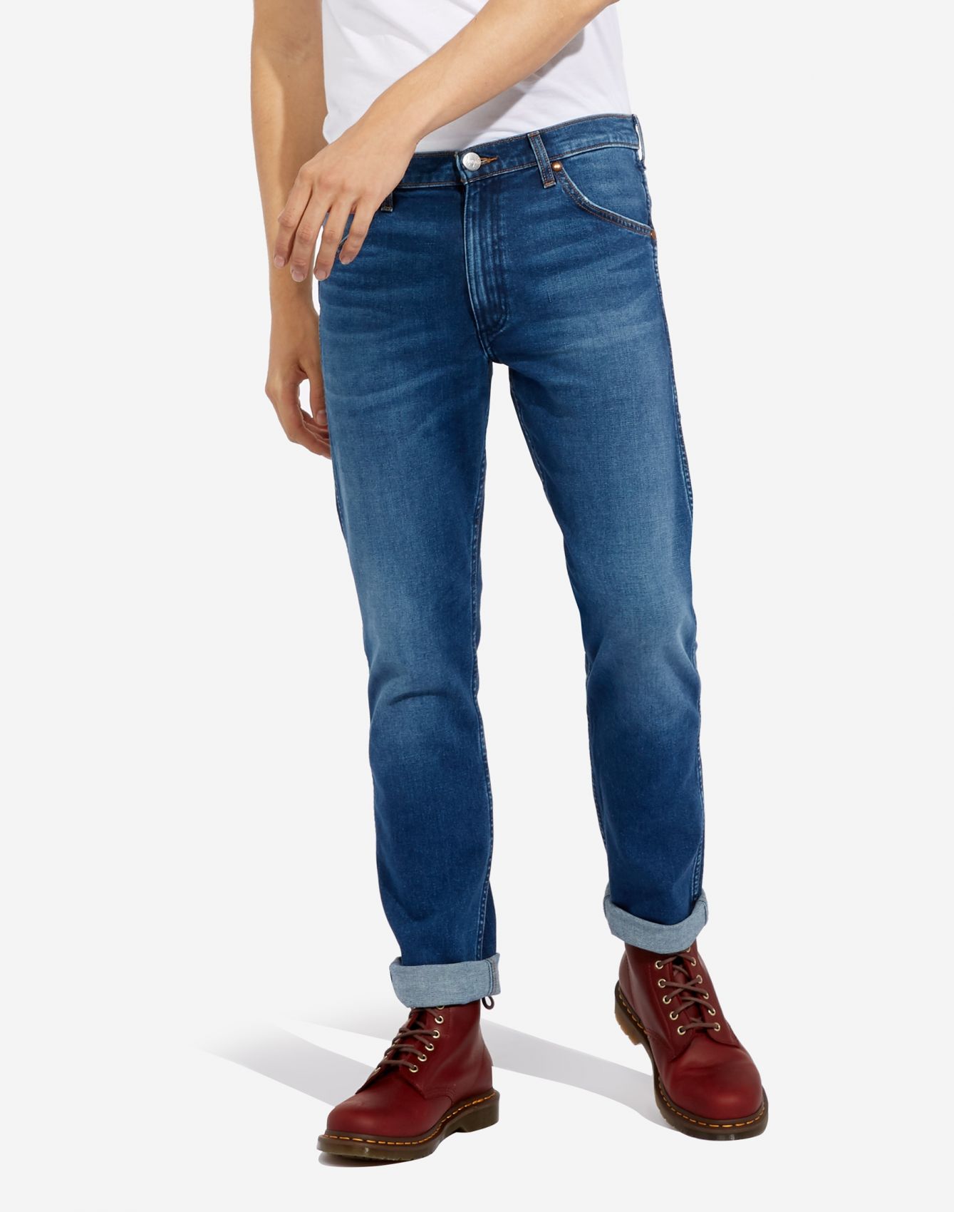 Men's jeans wrangler slim fit high-waisted denim stretch store