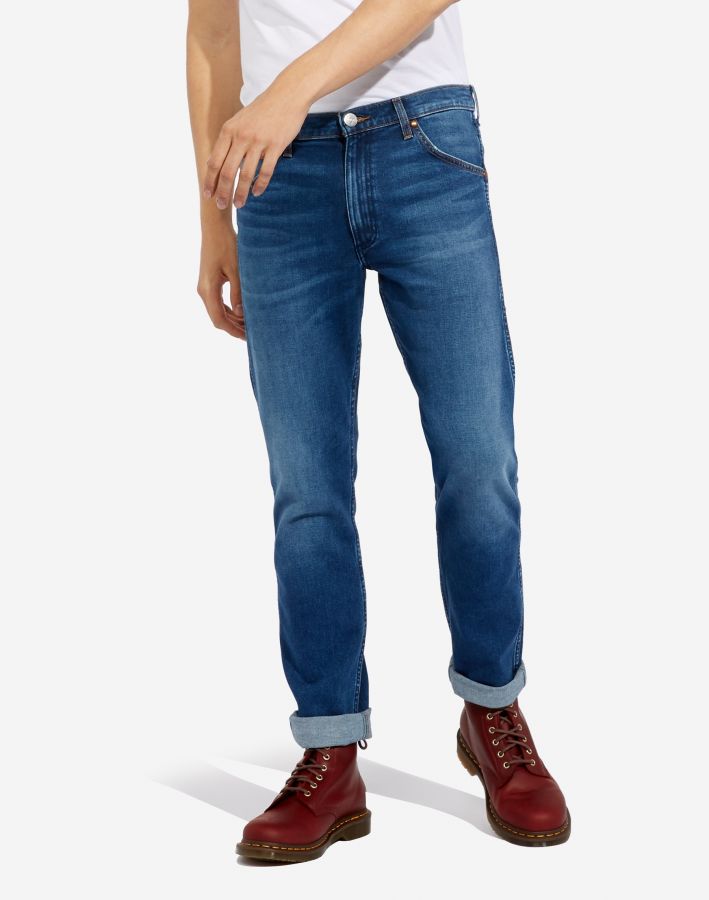 Men's jeans wrangler slim fit high-waisted denim stretch store online ...