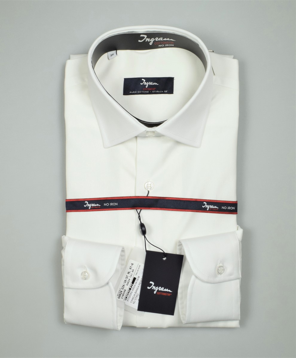 Men's shirt ingram white regular fit neck half French online