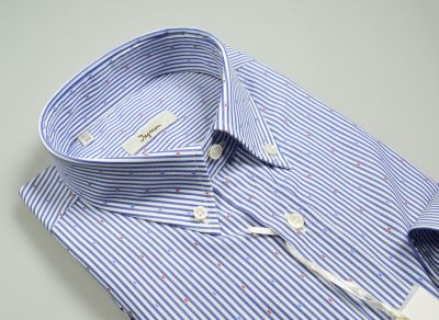 Blue neck ingram shirt button down regular fit