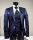 Abito blu damascato musani cerimonia sposo slim fit