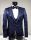 Blue dress damask musani ceremony groom slim fit