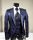 Abito blu damascato musani cerimonia sposo slim fit