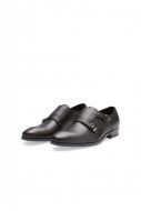Elegant black digel shoe with double buckle