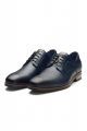 Elegant derby lace-up blue knitted leather derby shoe