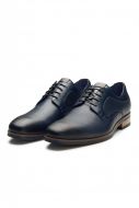 Elegant derby lace-up blue knitted leather derby shoe