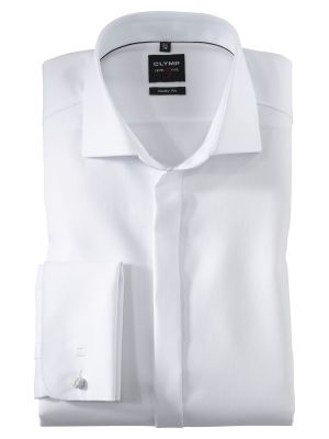 Camicia bianca elegante da cerimonia olymp con polso doppio 