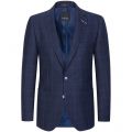 Blue checkered digel jacket  drop six modern fit