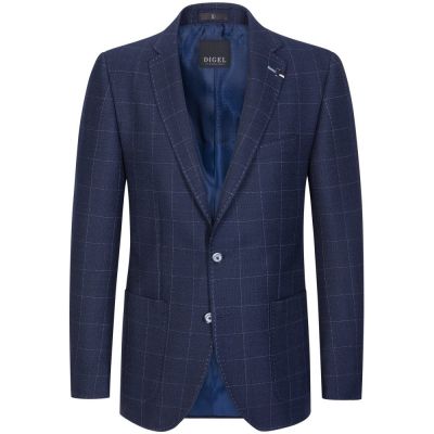 Blue checkered digel jacket  drop six modern fit