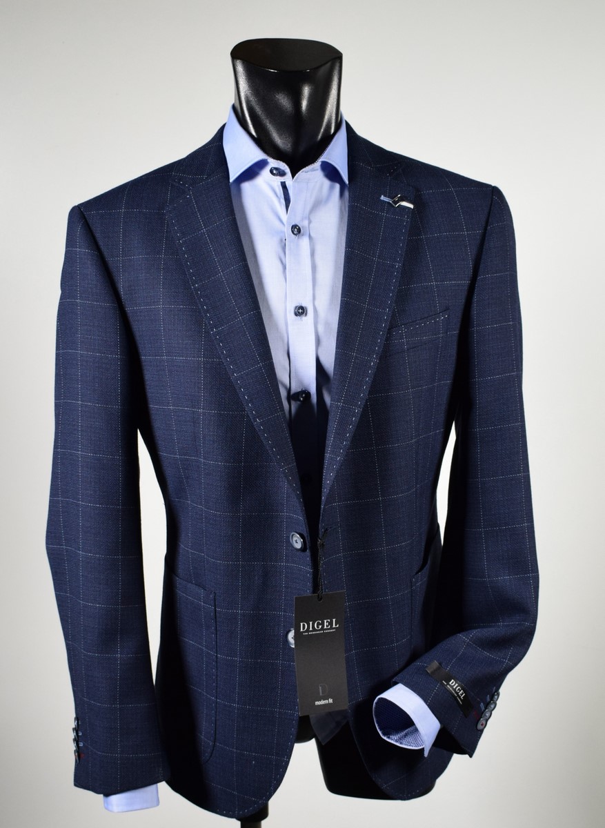 Giacca classica da uomo Digel Blu a quadri negozio online abbigliamento  maschile