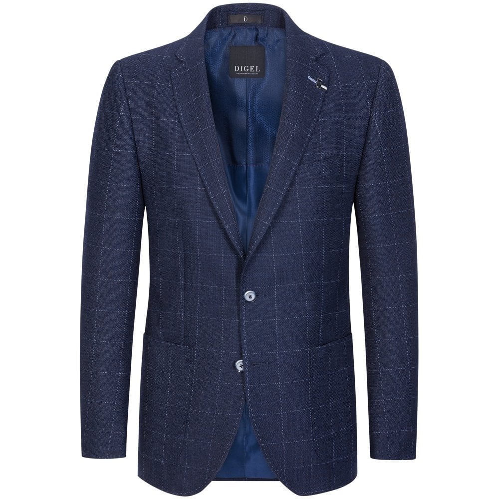 Digel Giacca Quadri Digel Giacca Uomo Digel Checked Blue Jacket