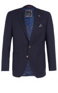 Dark blue jacket digel drop four short wool marzotto with patch pockets