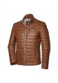 Milestone cognac perforated leather jacket with seventy-five grams padding