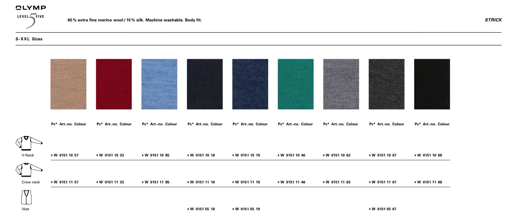 OLYMP Pullover Uomo In Lana Merino Extra Fine – Scollo A V – Verde Giada – Comfort Fit XXXL