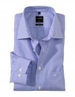 Camicia a righe azzurro olymp modern fit cotone stiro facile