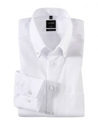 White button down shirt olymp modern fit cotton no ironing