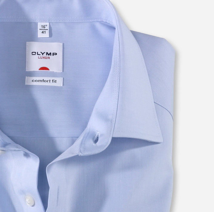 Camicia olymp luxor in cotone chambray no stiro comfort fit